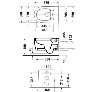 Унитаз Duravit Qatego  2556090000 подвесной белый